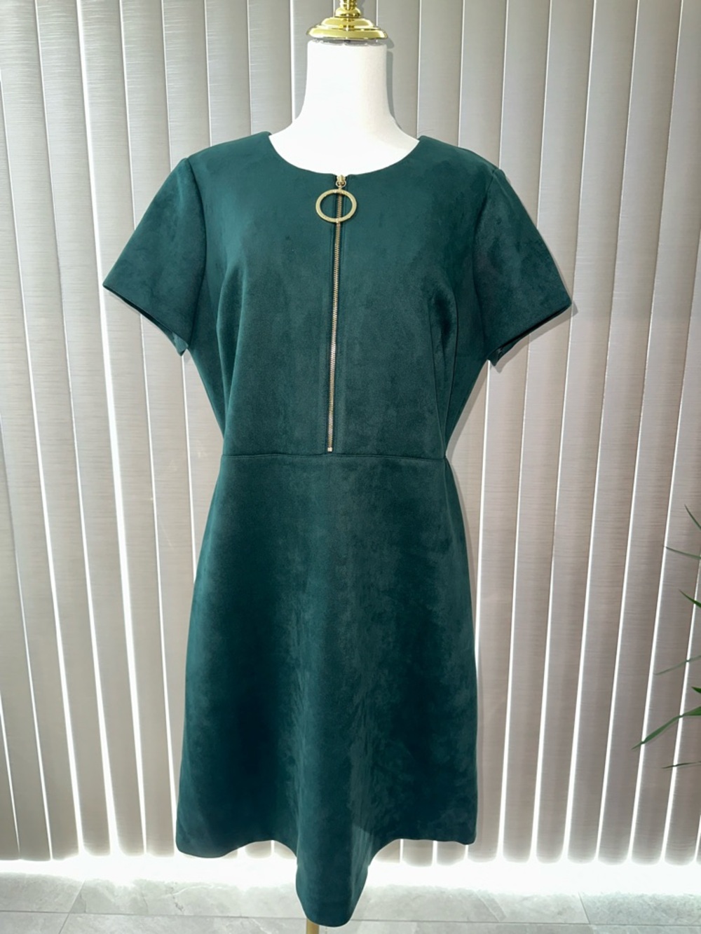 Calvin Klein velvet green dress